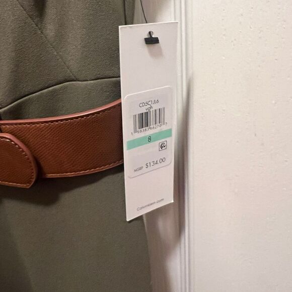 Calvin Klein Olive Dress with Brown Accent - Picture 4 of 6